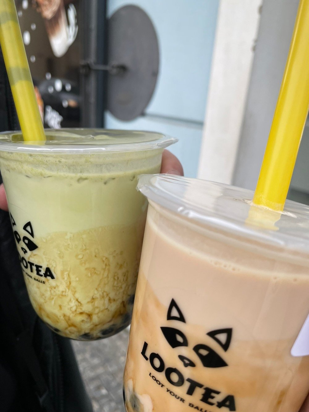 Two Lootea drinks with yellow straws, photographed by ssssssofiaaaaaa during her visit.